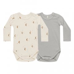 Quincy Mae JERSEY BODYSUIT 2 PACK MOONS BLUE MICRO STRIPE 󥷡 ᥤ Ĺµܥǥ2ȡʥࡼ/֥롼ޥȥ饤ס