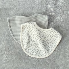 Quincy Mae JERSEY SNAP BIB 2 PACK SCATTER BLUE MICRO STRIPE 󥷡 ᥤ ӥ2ȡʥå/֥롼ޥȥ饤ס