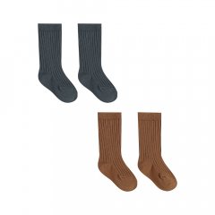 Quincy Mae SOCKS SET INDIGO CINNAMON 󥷡 ᥤ å2­ȡʥǥ/ʥ