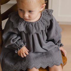 Quincy Mae LONG SLEEVE ISLA DRESS INDIGO 󥷡 ᥤ Ĺµԡʥǥ