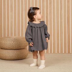 Quincy Mae LONG SLEEVE ISLA DRESS INDIGO 󥷡 ᥤ Ĺµԡʥǥ