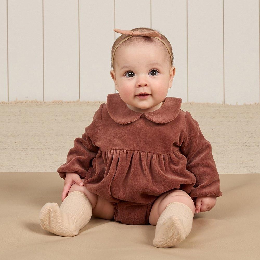 Quincy Mae PETER PAN ROMPER CRANBERRY クインシー メイ 長袖