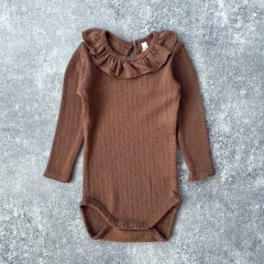 Rylee + Cru RUFFLE COLLAR BODYSUIT SADDLE 饤꡼ɥ롼 Ĺµܥǥʥɥ