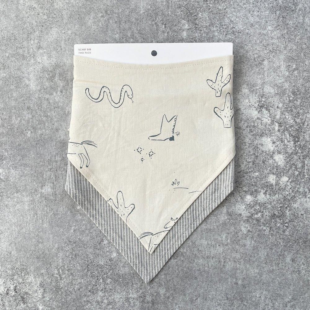 Rylee + Cru SCARF BIB SET WILD WEST, BLUE MICRO STRIPE �饤�꡼����ɥ��롼 �ӥ�2���ȡʥ磻��ɥ�������/�ޥ��������ȥ饤�ס�