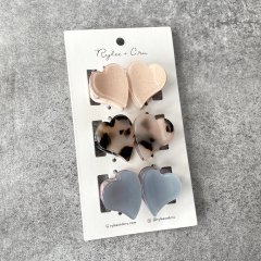 Rylee + Cru MINI HEART CLIPS TORTOISE, DUSTY BLUE, SHELL 饤꡼ɥ롼 ߥ˥ϡȥإå6