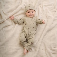 Garbo&Friends Prune Green Rib Jersey Onesie ܥɥե Ĺµѡʥץ롼󥰥꡼ 