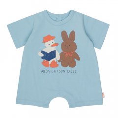 tinycottons READERS GRAPHIC ONE-PIECE dusty blue ˡåȥ Ⱦµѡʥƥ֥롼