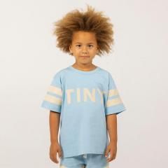 tinycottons STRIPES LOGO TEE dusty blue タイニーコットンズ 半袖Tシャツ（ダスティブルー）