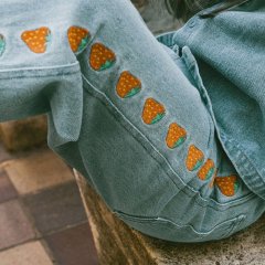 tinycottons STRAWBERRIES EMBROIDERED JEANS light blue denim ˡåȥ 󥺡ʥ饤ȥ֥롼ǥ˥