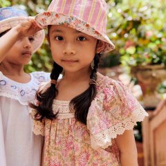 Louise Misha Sun Hat Lajik Cream Rosa Festa/Pink Gelato Stripes 륤ߡ С֥ϥåȡʥ꡼/ԥ󥯡