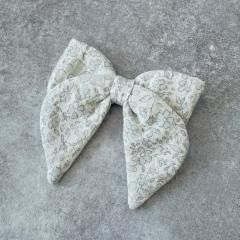 Quincy Mae BOW BLUE BLOSSOM クインシー メイ リボンヘアクリップ（アイボリー）