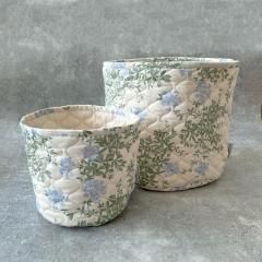 Garbo&Friends Plumbago Satin Quilted Basket ガルボアンドフレンズ キルティングバスケット2個セット（プラムバーゴ）