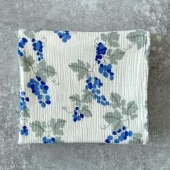 Garbo&Friends Grapes Blue Muslin Swaddle Blanket ガルボアンドフレンズ スワドルブランケット（グレープス）