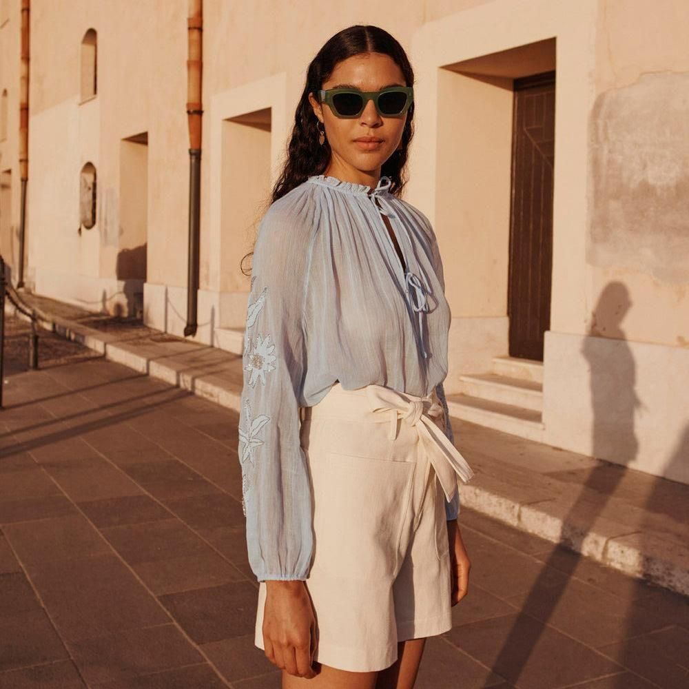 Louise Misha Blouse Nicoliana Sky Blue ルイーズミーシャ 長袖