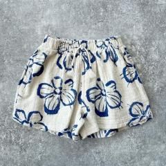 Play Up Cotton and linen shorts with floral print プレイアップ ショートパンツ（ナチュラル）