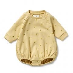 Wilson and Frenchy Little Lemon Organic Waffle Bodysuit ウィルソン アンド フレンチー 長袖ロンパース（リトルレモン）