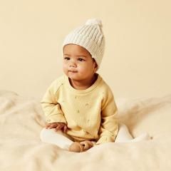 Wilson and Frenchy Little Lemon Organic Waffle Bodysuit ウィルソン アンド フレンチー 長袖ロンパース（リトルレモン）