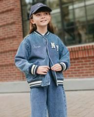 Rylee + Cru VARSITY JACKET INDIGO DENIM 饤꡼ɥ롼 Сƥ㥱åȡʥǥ