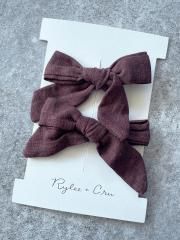 Rylee + Cru BOWS, SET OF 2 BURGUNDY 饤꡼ɥ롼 إå2ȡʥСǥ