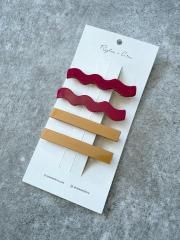 Rylee + Cru WAVY CLIP SET BURGUNDY, GOLDEN 饤꡼ɥ롼 إå4ȡʥСǥ/ǥ