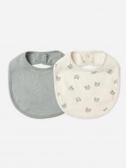 Quincy Mae JERSEY SNAP BIB  2 PACK BEARS/STEEL BLUE 󥷡ᥤ ӥ2ȡʥʥ/֥롼