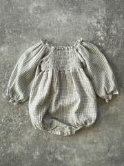 Quincy Mae EDEN ROMPER BLUE GINGHAM 󥷡ᥤ Ĺµѡʥ֥롼