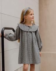 Rylee + Cru MINI DRESS BLACK GINGHAM ライリーアンドクルー 長袖ワンピース(ブラック)
