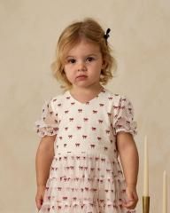 Noralee DOTTIE DRESS BOWS IVORY ノラリー リボン柄ドレス(アイボリー)
