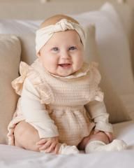 Quincy Mae RUFFLE COLLAR BODYSUIT NATURAL クインシーメイ 襟付き長袖ボディ(ナチュラル)