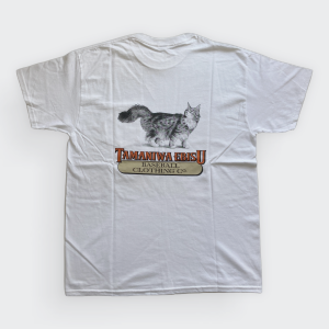 TAMANIWA ANIMAL POCKET T-Shirts CAT WHITE