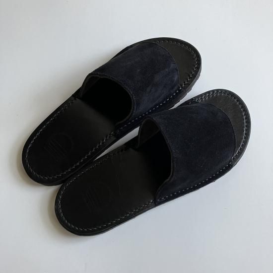 blueover Fosco2 blacksole ブラックベロア スライドサンダル