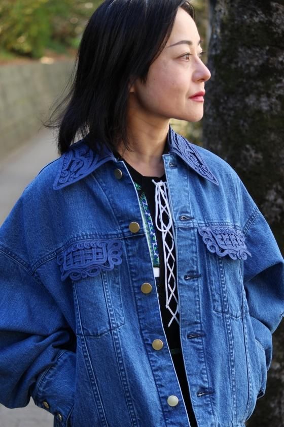 Mame Kurogouchi マメ クロゴウチ Oversized Embroidered Denim Jacket 公式通販