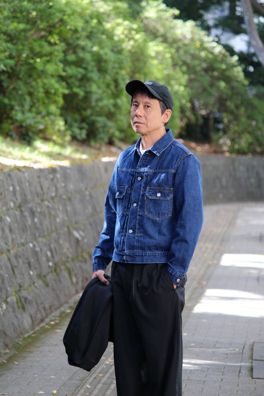 SCYE BASICS BLACK SELVEGE DENIM JACKET - Gジャン/デニムジャケット