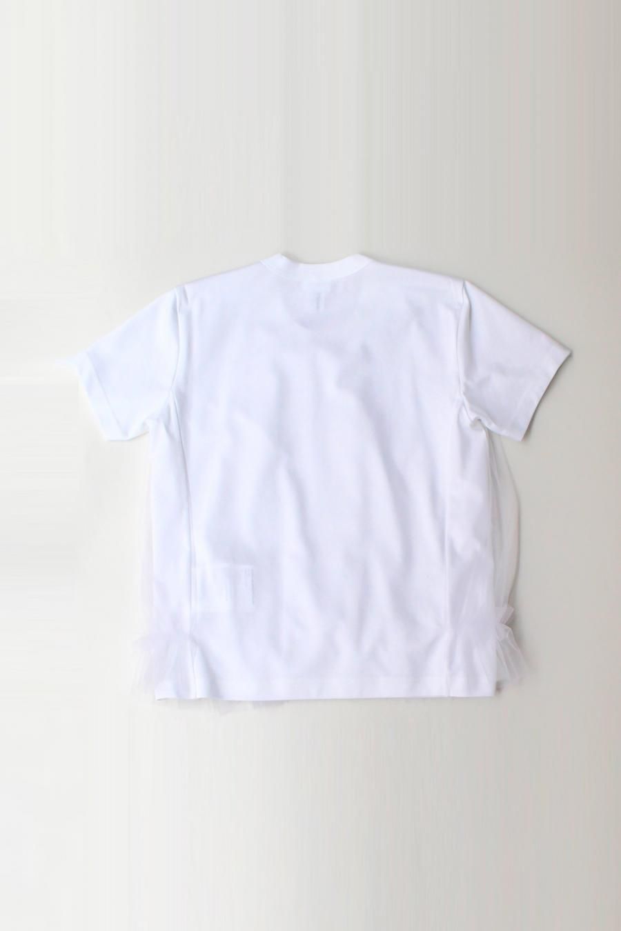 noir kei ninomiya 綿ポンチカットソー noir kei ninomiya / 綿ポンチ×チュールデザイン tシャツ