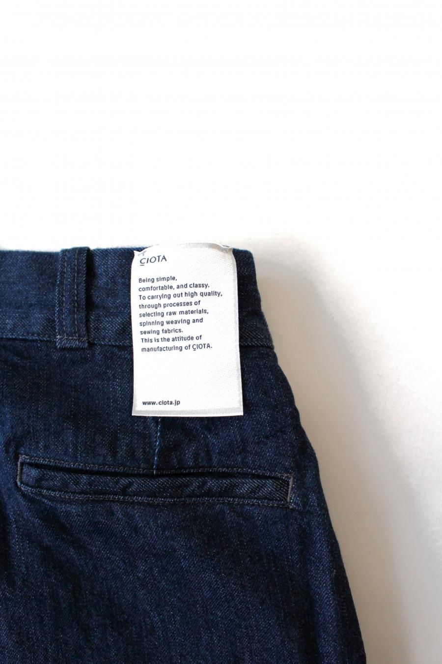 CIOTA シオタ New Baggy 5 Pocket Pants 生機 インディゴ デニム