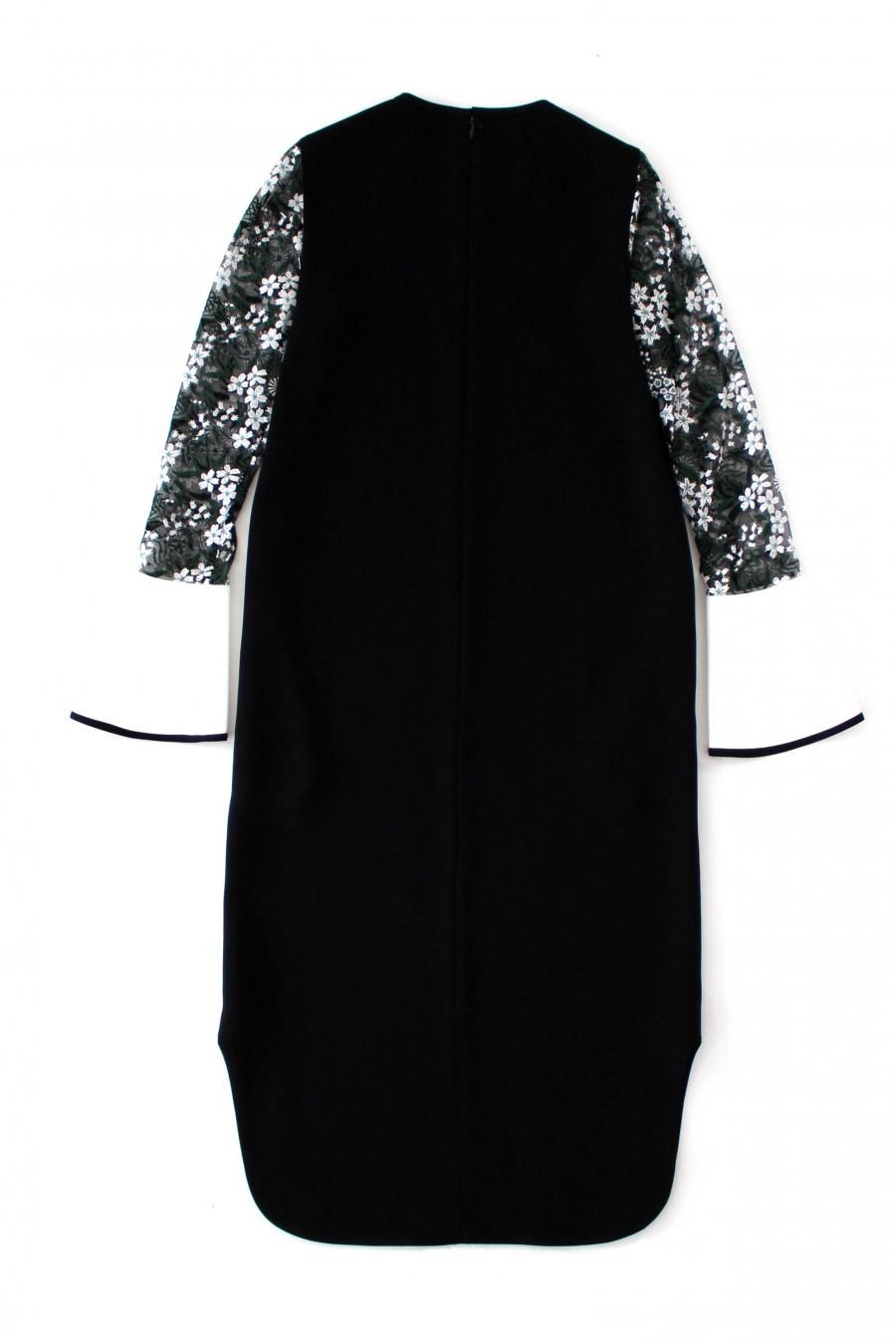 Mame Kurogouchi(マメ) Botanical Lace Sleeves I-Line Dress
