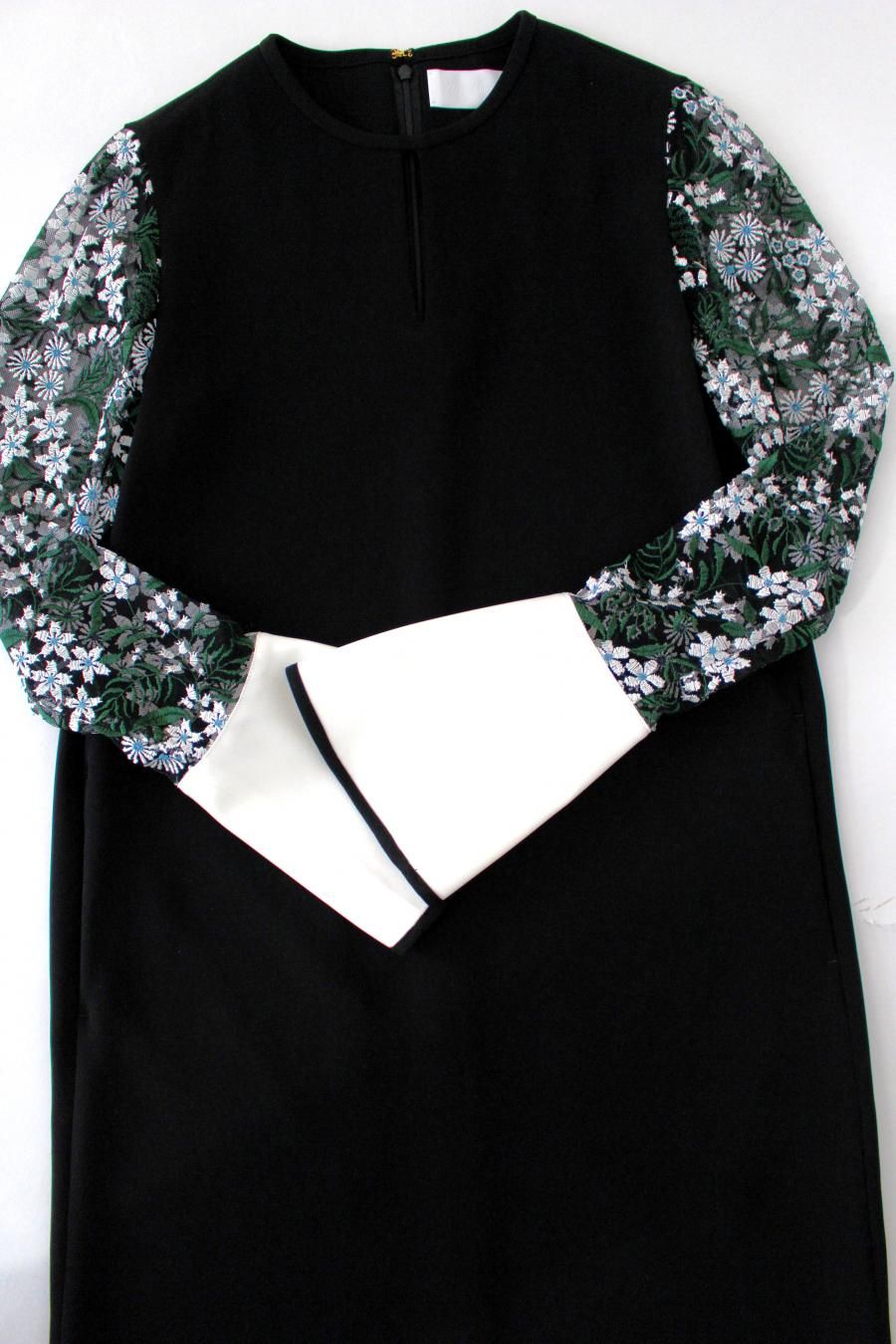 ワンピース Mame Kurogouchi Floral Embroidery Dress Mame Kurogouchi（マメ クロゴウチ）Floral Lace-Sleeve Classic