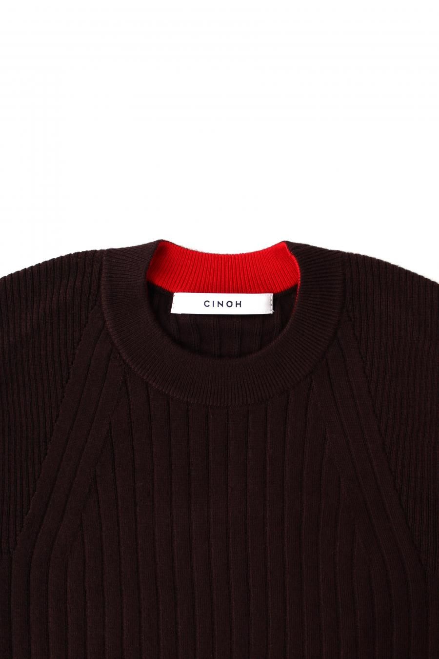 CINOH チノ クルーネック ニット CINOH/チノ】別注 CREW NECK TIGHT KNIT/クルーネックタイト