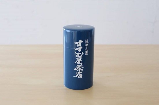 すすむ屋茶店　オリジナル茶缶　(紺・大）(ほうじ茶180ｇ目安）