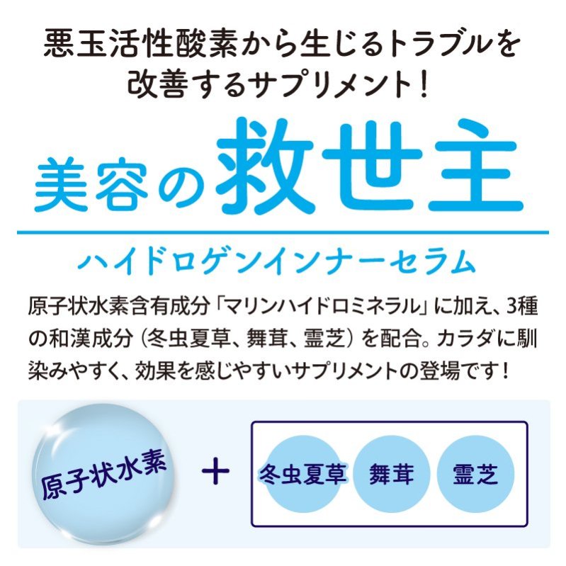 水素サプリ | ハイドロゲンインナーセラム | 活性酸素除去 | hydrogen | 原子状水素 | 正規取扱店