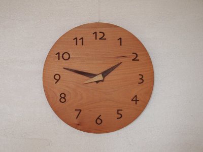 木の時計 山桜 手作りの木製時計 埼玉県八潮市 木の店 木楽