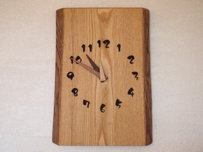 木の時計 栗 手作りの木製時計 木の店 木楽