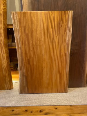 欅（ケヤキ二枚ハギ）ソファーテーブル　ウレタン塗装品　アイアン脚と合わせて納期１か月