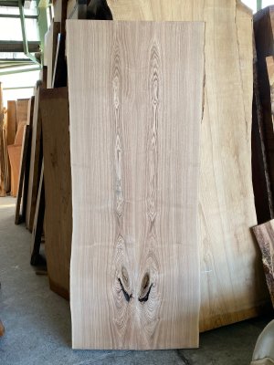 タモ一枚板テーブル用がたくさん展示 埼玉県 木の店木楽
