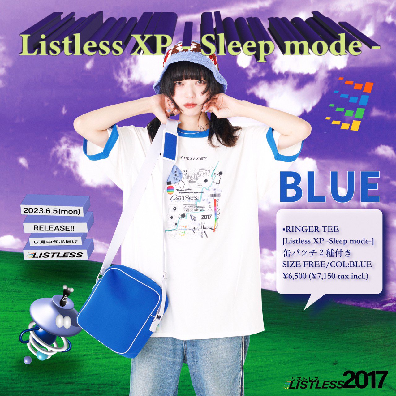 LISTLESSから缶バッチ付き新作リンガーTシャツ【『listless XP -Sleep mode-』が発売！