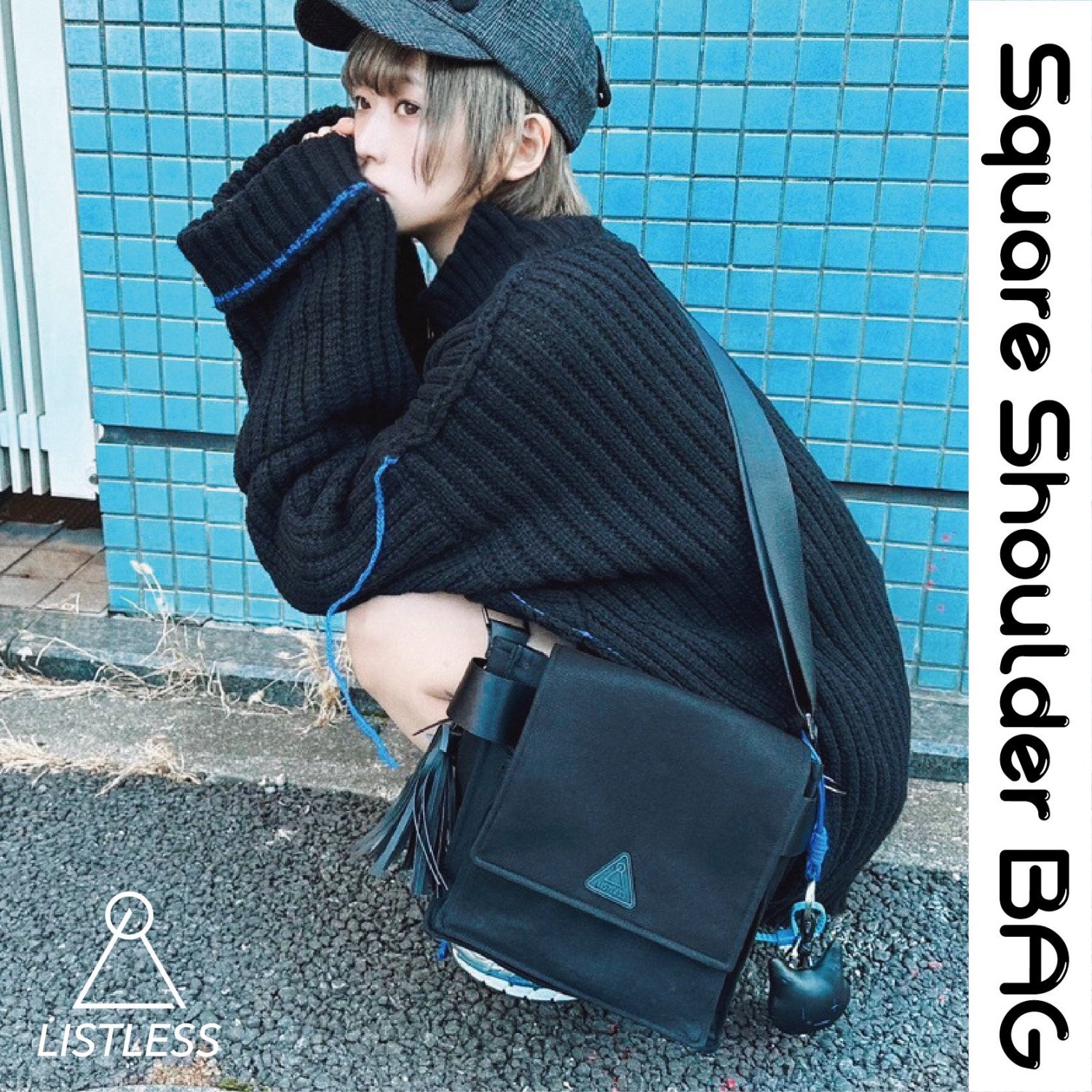 <img class='new_mark_img1' src='https://img.shop-pro.jp/img/new/icons2.gif' style='border:none;display:inline;margin:0px;padding:0px;width:auto;' />ڿ̸LISTLESS-Square shoulder bagBlack