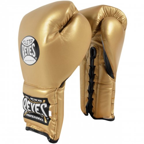 REYES(レイジェス) 　トレーニング＆スパーリンググローブ（紐式) ソリッド・ゴールド- ボクシング用品　 ボックスエリート