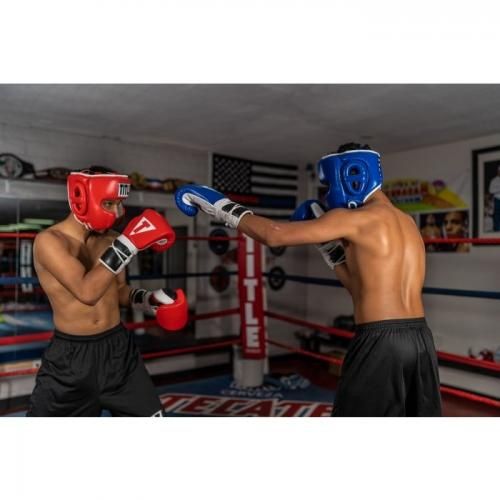 TITLE(タイトル)　Blood Red　レザー・ヘッドガード TITLE Blood Red Leather Sparring Headgear