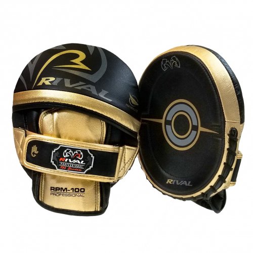 Rival(ライバル) RPM100　プロフェッショナル・パンチングミット/ブラック×ゴールド - ボクシング・格闘技用品　ボックスエリート