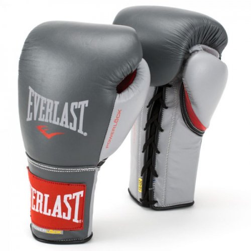 EVERLAST(エバーラスト)　Powerlock プロ・ファイト・オフィシャル・ボクシンググローブ/グレー×レッド- ボクシング・格闘技用品　 ボックスエリート